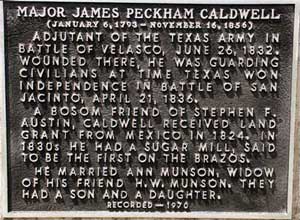 James Peckham Caldwell Historical Marker